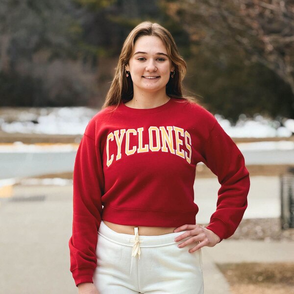 ZooZatz Women's Cyclones Cardinal Crewneck Sweatshirt
